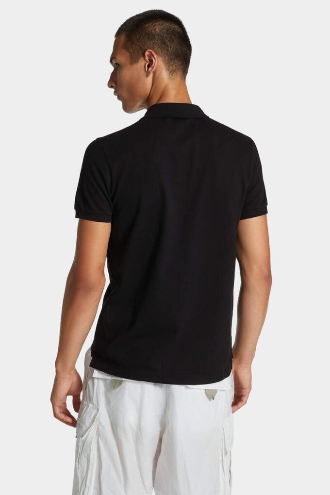 Barwiona koszulka polo Dsquared2 Milano o kroju tenisowym Barwiona koszulka polo Dsquared2 Milano o kroju tenisowym