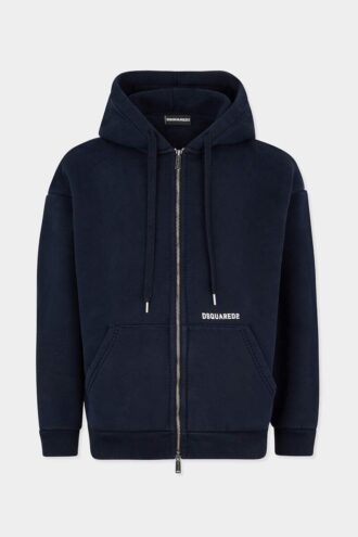 Bluza z kapturem i zamkiem Dsquared2 Logo o kroju boyfriend