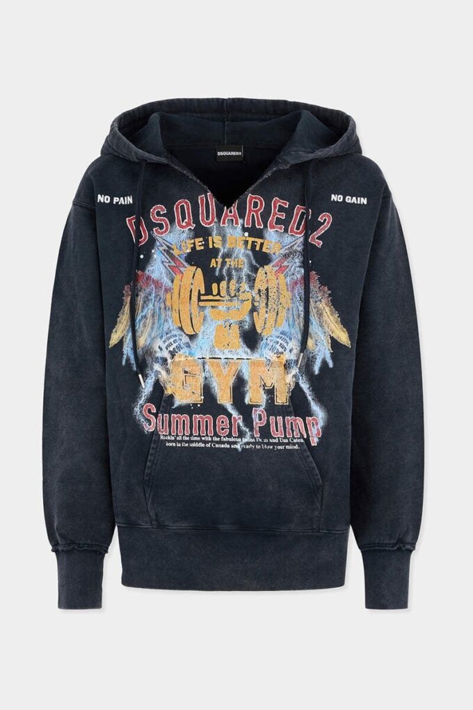 Bluza z kapturem Rock Wash o długim i wąskim kroju