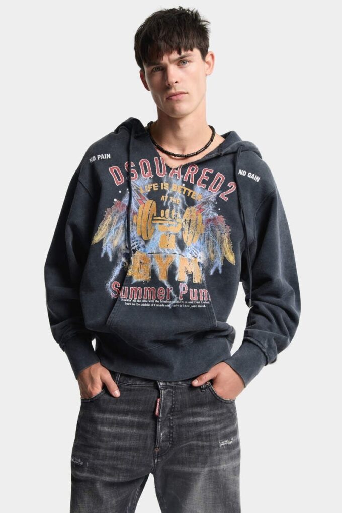 Bluza z kapturem Rock Wash o długim i wąskim kroju
