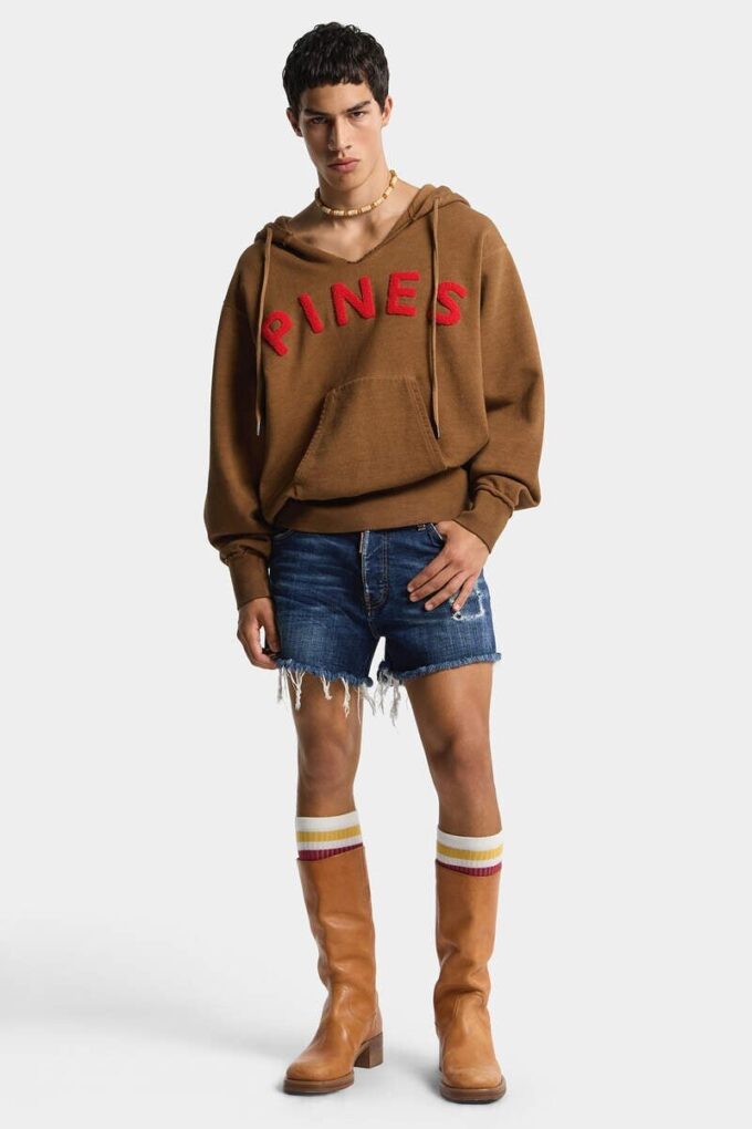 Bluza z kapturem w stylu vintage, o długim i wąskim kroju Bluza z kapturem w stylu vintage, o długim i wąskim kroju