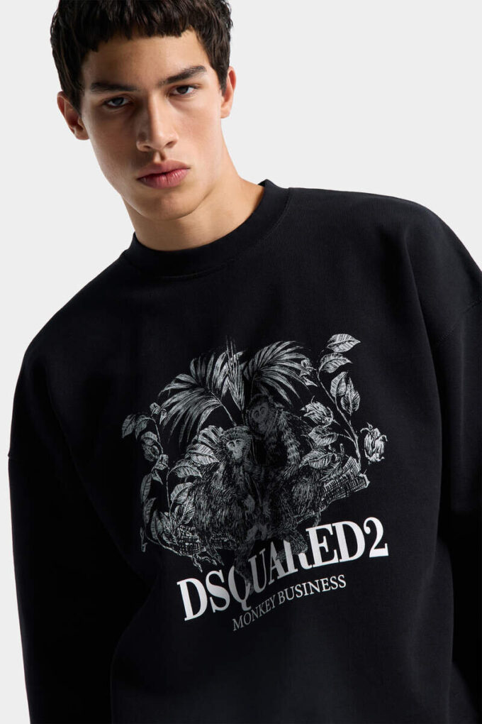 Bluza z okrągłym dekoltem o luźnym kroju Monkey Business