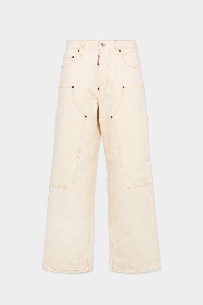 Błyszczące, luźne jeansy typu carpenter w stylu raw wash Błyszczące, luźne jeansy typu carpenter w stylu raw wash