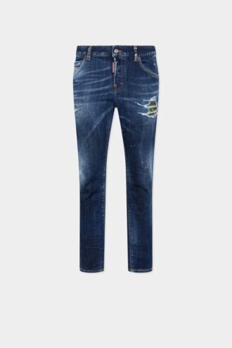 Ciemne jeansy Teddy w stylu buntownika