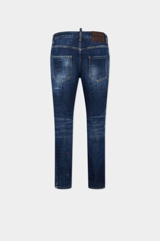 Ciemne jeansy Teddy w stylu buntownika