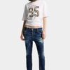 Ciemne jeansy Teddy w stylu buntownika