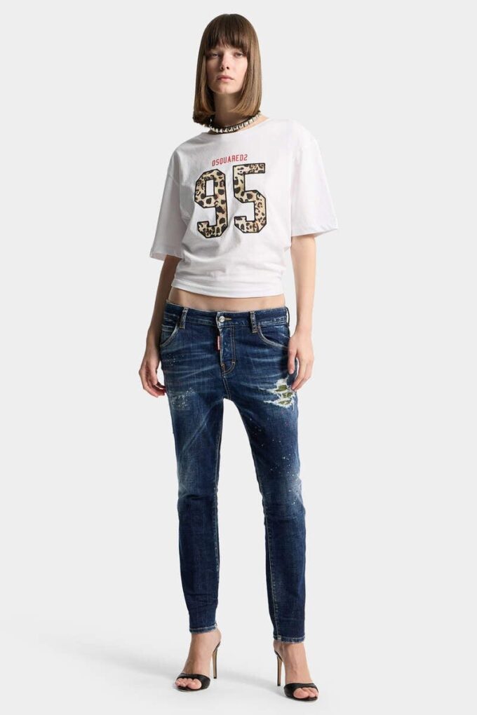 Ciemne jeansy Teddy w stylu buntownika