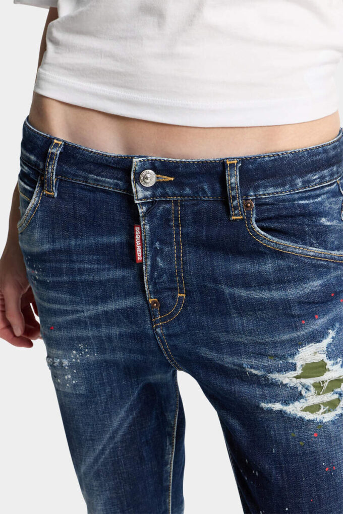 Ciemne jeansy Teddy w stylu buntownika