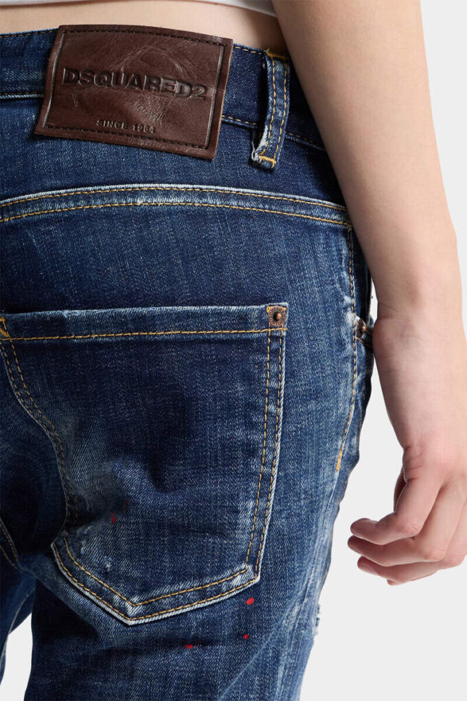 Ciemne jeansy Teddy w stylu buntownika