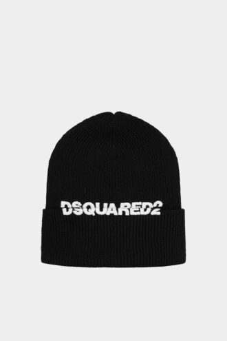 Czapka z dzianiny z logo Dsquared2