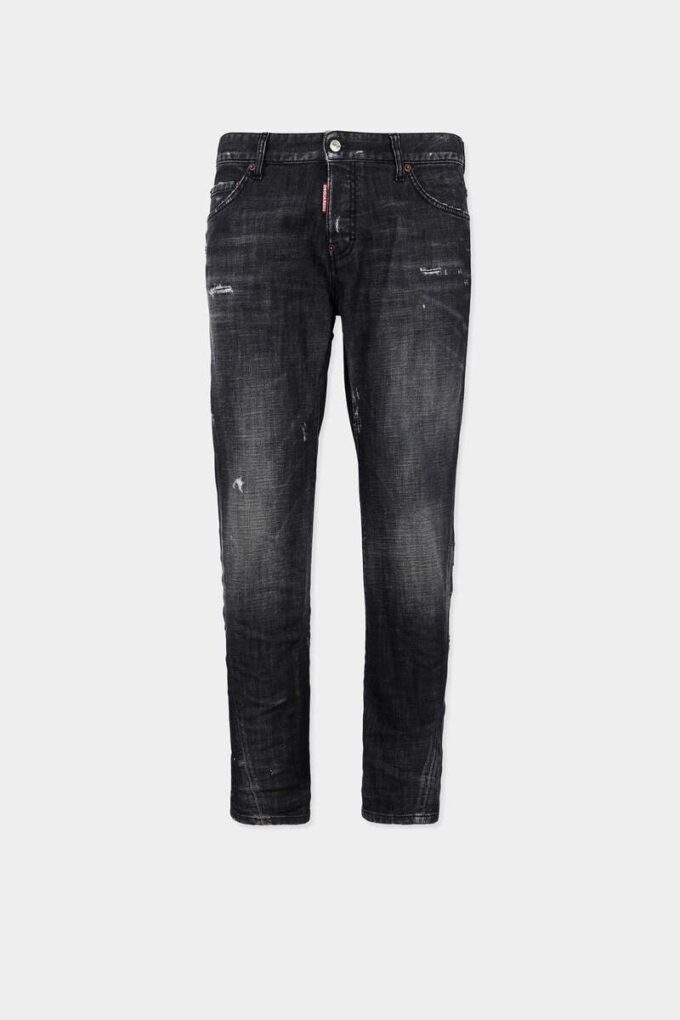 Czarne jeansy slim twist z efektem fog wash Czarne jeansy slim twist z efektem fog wash