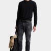 Czarne jeansy slim twist z efektem fog wash Czarne jeansy slim twist z efektem fog wash