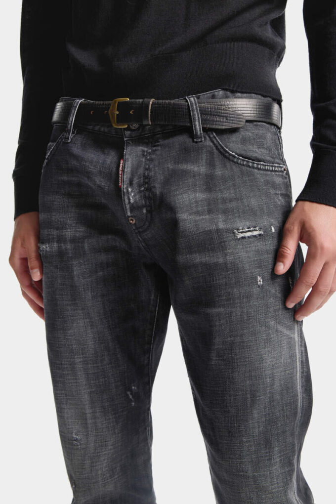 Czarne jeansy slim twist z efektem fog wash Czarne jeansy slim twist z efektem fog wash