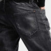 Czarne jeansy slim twist z efektem fog wash Czarne jeansy slim twist z efektem fog wash