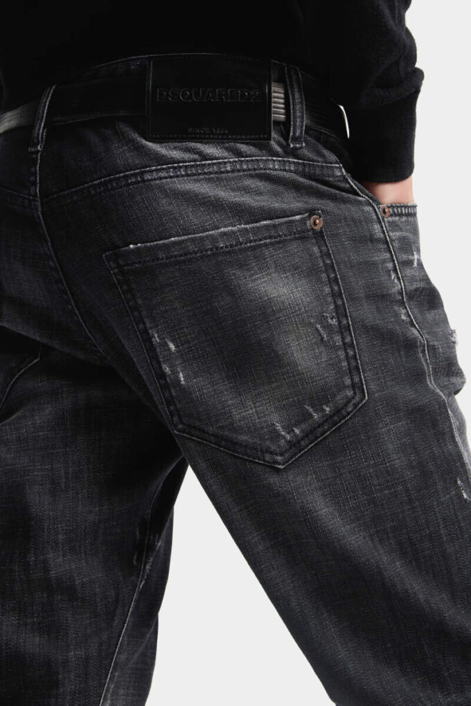 Czarne jeansy slim twist z efektem fog wash Czarne jeansy slim twist z efektem fog wash
