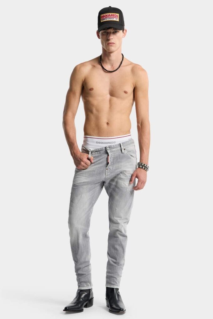 Dżinsy Slim Twist w kolorze szarym z efektem szczotkowania Dżinsy Slim Twist w kolorze szarym z efektem szczotkowania