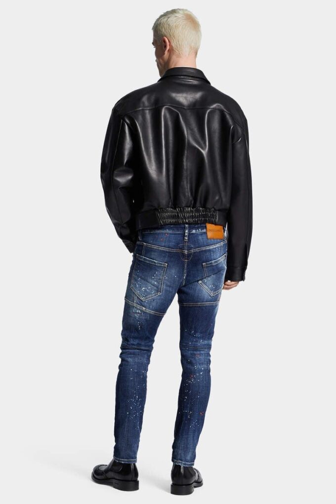 Dżinsy Tidy Biker w średnio czerwone plamki