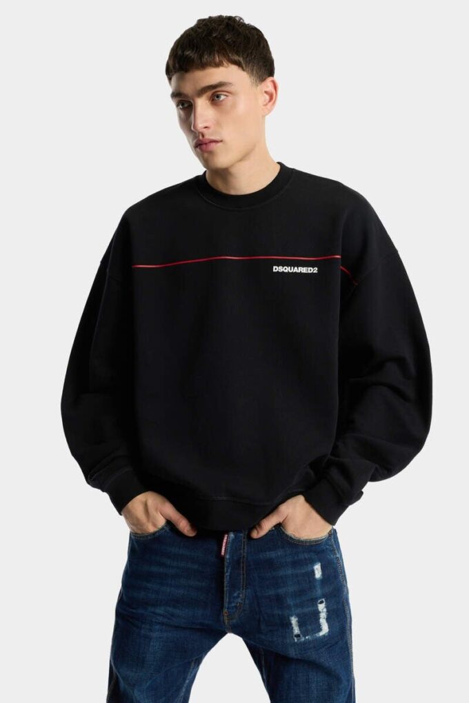 Dsquared2 T-shirt z okrągłym dekoltem o luźnym kroju