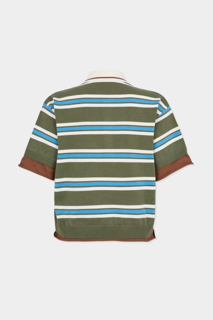 Dzianinowa koszulka polo w paski Dzianinowa koszulka polo w paski