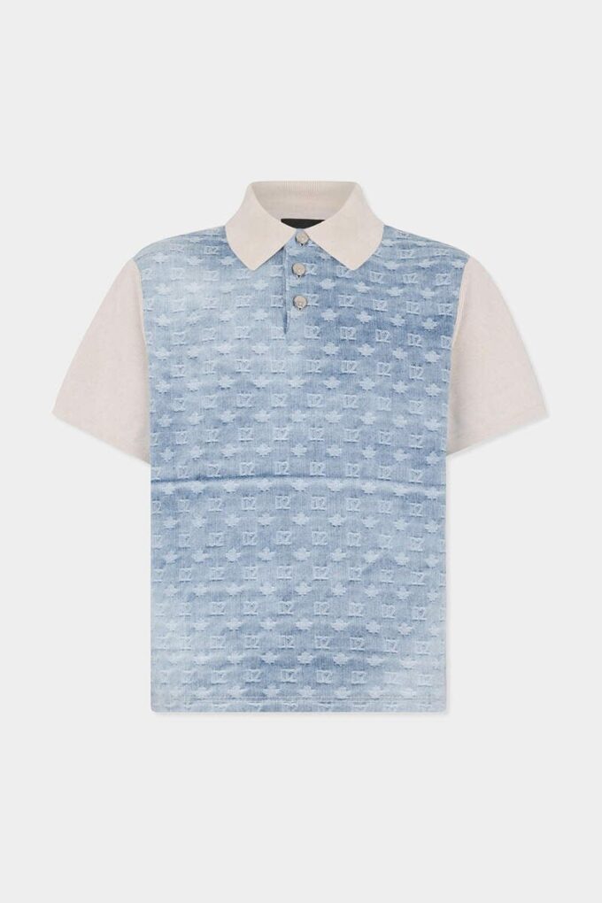 Dzianinowa koszulka polo z monogramem