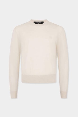 Dzianinowy sweter z okrągłym dekoltem