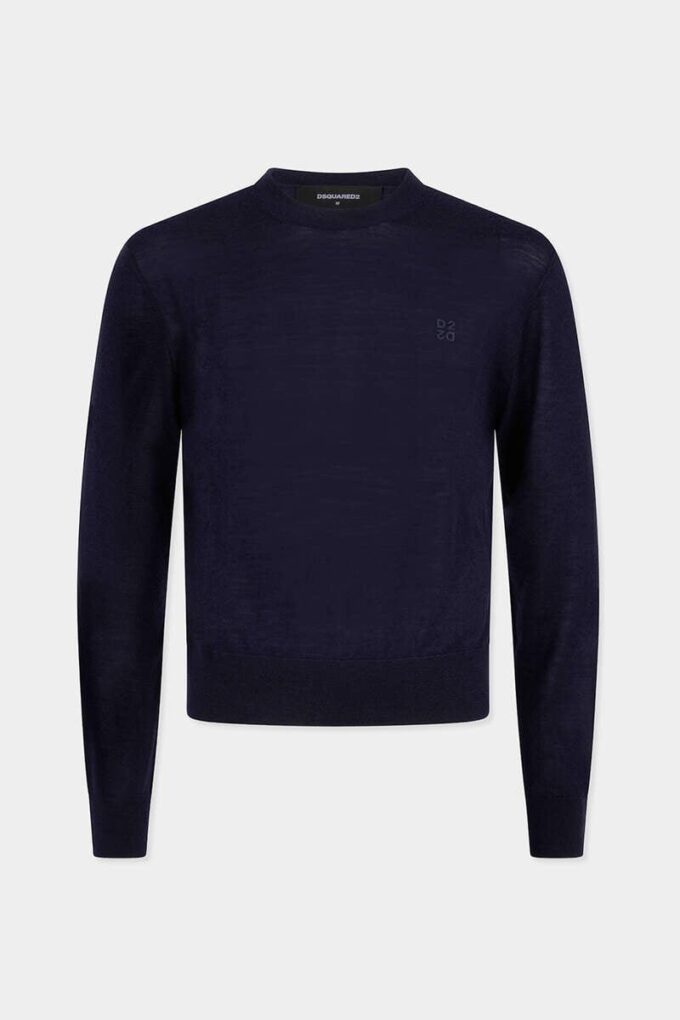 Dzianinowy sweter z okrągłym dekoltem Dzianinowy sweter z okrągłym dekoltem