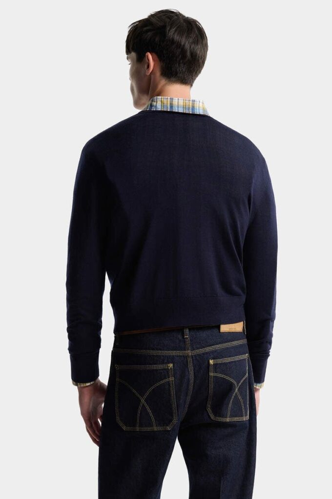 Dzianinowy sweter z okrągłym dekoltem Dzianinowy sweter z okrągłym dekoltem