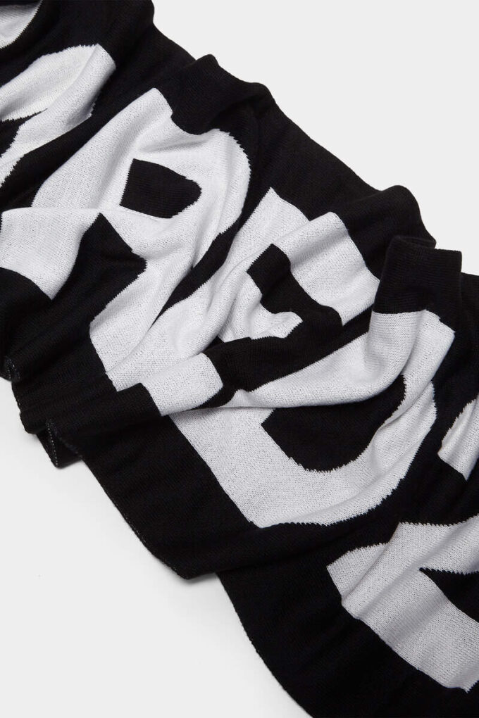 Dzianinowy szalik z logo Dsquared2