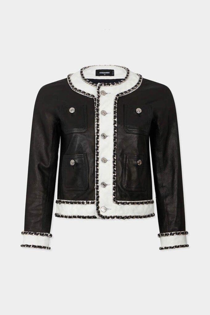 Elegancka kurtka w stylu buntowniczym