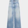 Jasne, luźne Jeansy z efektem Diagonale Wash Jasne, luźne Jeansy z efektem Diagonale Wash