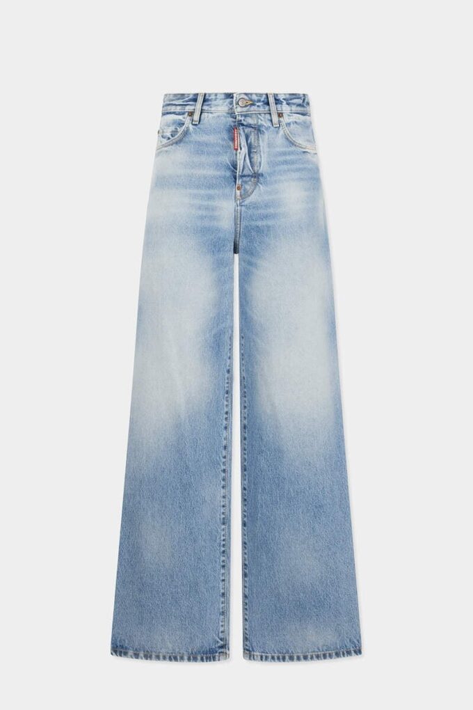 Jasne, luźne Jeansy z efektem Diagonale Wash Jasne, luźne Jeansy z efektem Diagonale Wash