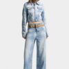 Jasne, luźne Jeansy z efektem Diagonale Wash Jasne, luźne Jeansy z efektem Diagonale Wash