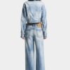 Jasne, luźne Jeansy z efektem Diagonale Wash Jasne, luźne Jeansy z efektem Diagonale Wash