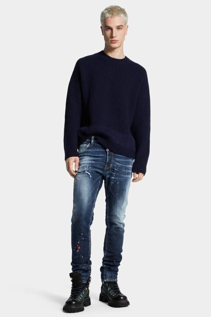 Jeansy Cool Guy w średniej czerwonej plamce Jeansy Cool Guy w średniej czerwonej plamce