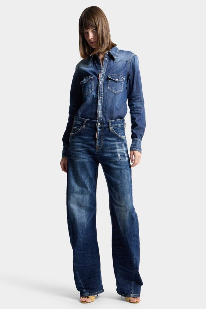 Jeansy Loose Twist w ciemnym odcieniu Smoker Wash Jeansy Loose Twist w ciemnym odcieniu Smoker Wash