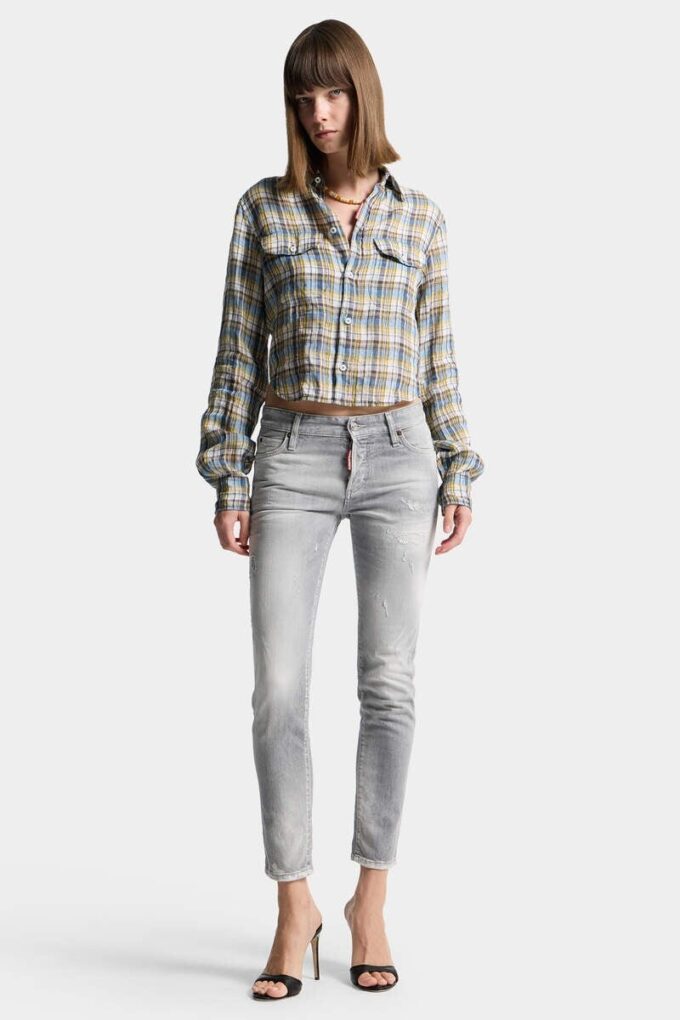 Jeansy skinny w kolorze szarym z efektem sprania Jeansy skinny w kolorze szarym z efektem sprania