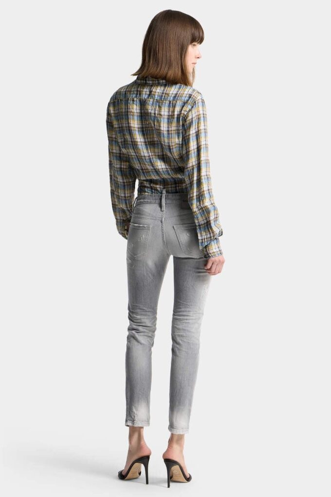 Jeansy skinny w kolorze szarym z efektem sprania Jeansy skinny w kolorze szarym z efektem sprania