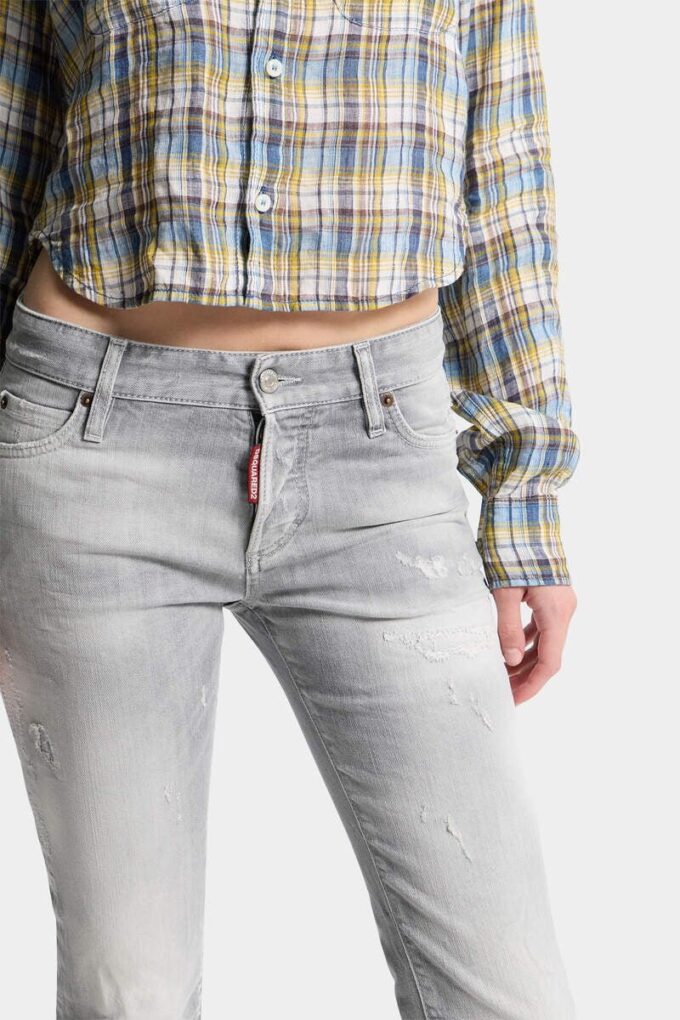 Jeansy skinny w kolorze szarym z efektem sprania Jeansy skinny w kolorze szarym z efektem sprania
