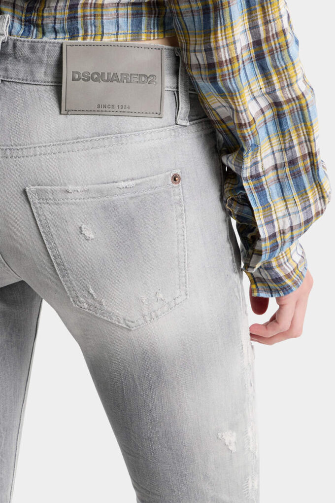 Jeansy skinny w kolorze szarym z efektem sprania Jeansy skinny w kolorze szarym z efektem sprania