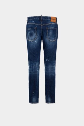 Jeansy Teddy w średnim odcieniu czerwieni z plamami Jeansy Teddy w średnim odcieniu czerwieni z plamami