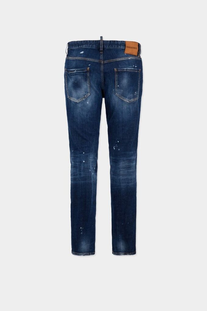 Jeansy Teddy w średnim odcieniu czerwieni z plamami Jeansy Teddy w średnim odcieniu czerwieni z plamami