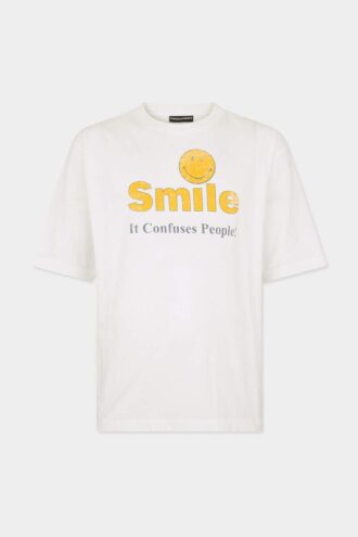Koszulka Smiley X D2 z efektem sprania i postarzania, luźny krój Koszulka Smiley X D2 z efektem sprania i postarzania, luźny krój