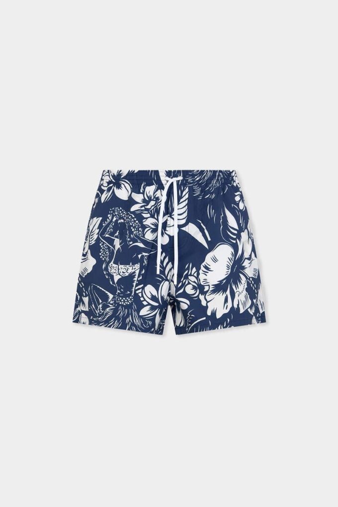 Kąpielówki typu boxer Midi z motywem tańczących kwiatów