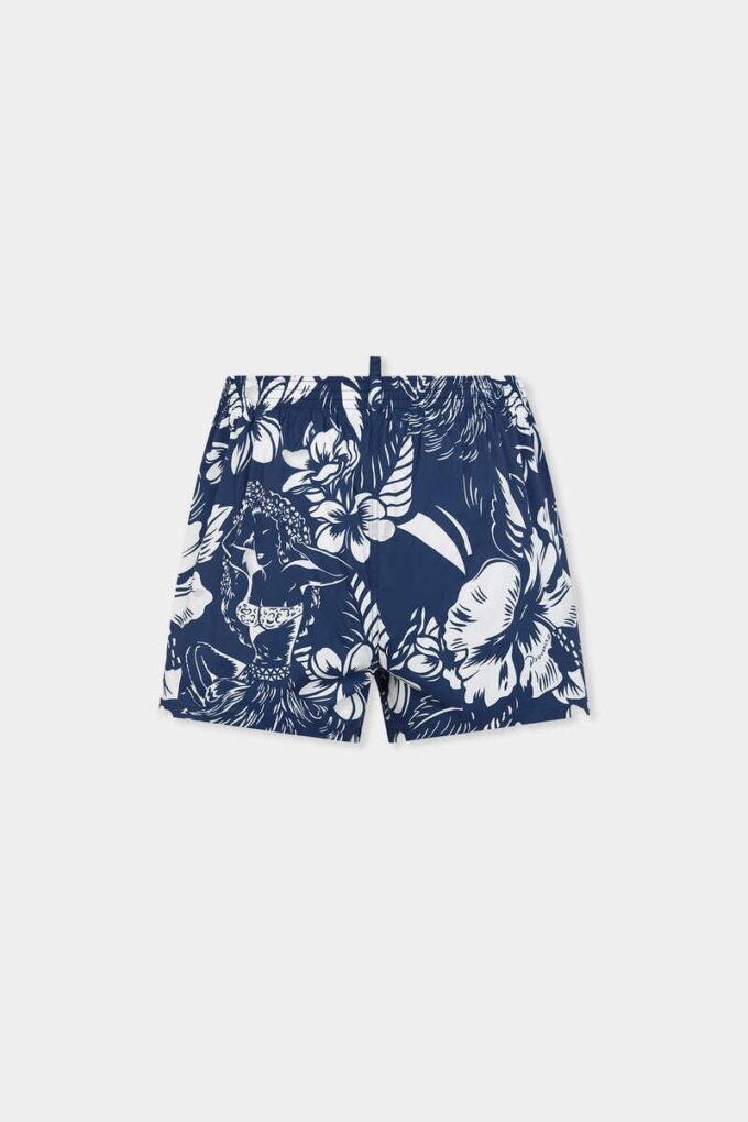 Kąpielówki typu boxer Midi z motywem tańczących kwiatów