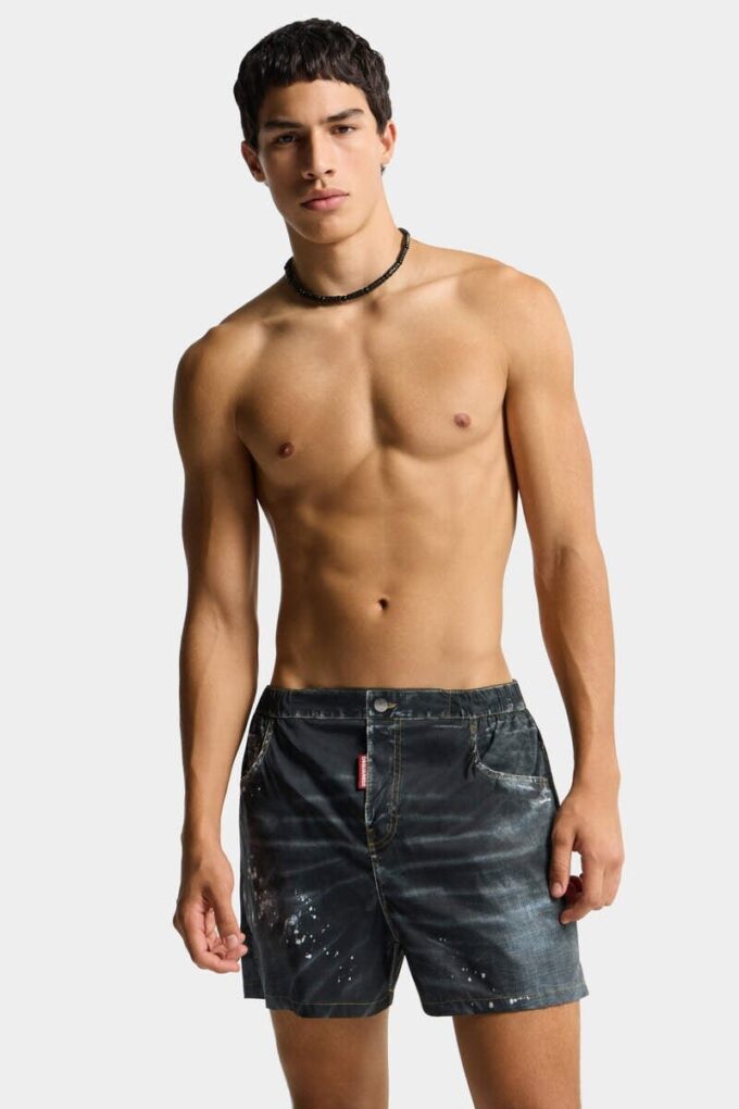Kąpielówki typu boxer midi z pięcioma kieszeniami Kąpielówki typu boxer midi z pięcioma kieszeniami