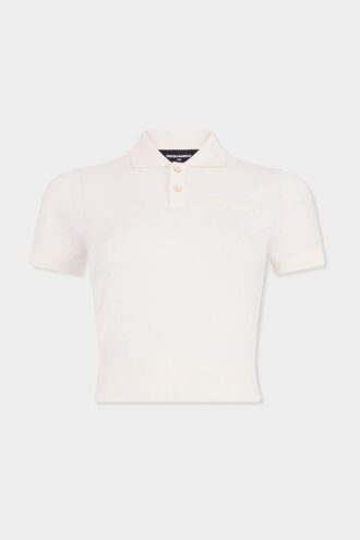 Krótka dzianinowa koszulka polo