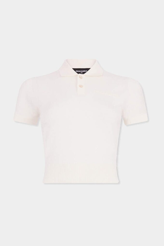 Krótka dzianinowa koszulka polo