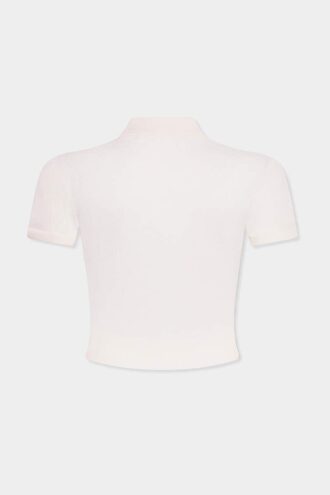 Krótka dzianinowa koszulka polo