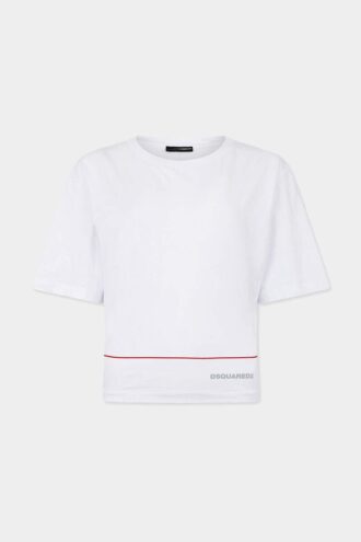 Krótka koszulka Dsquared2 Tape o luźnym kroju