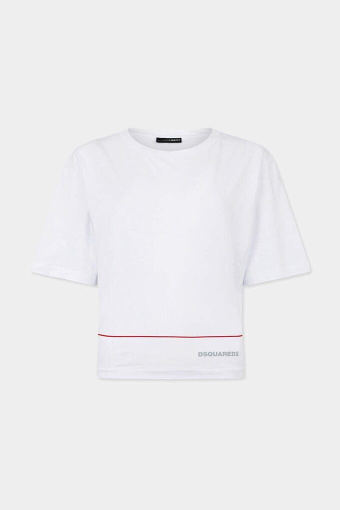 Krótka koszulka Dsquared2 Tape o luźnym kroju